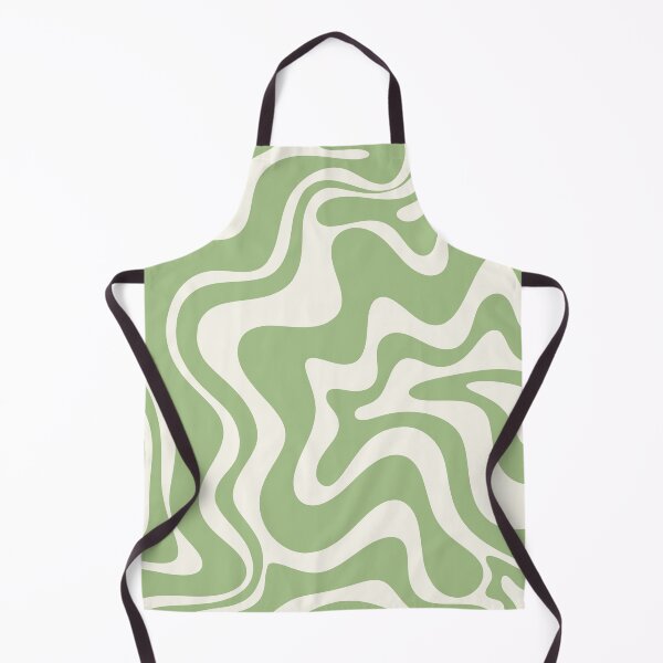 Item preview, Retro Liquid Swirl Abstract Pattern in Light Sage Green and Cream designed and sold by kierkegaard.