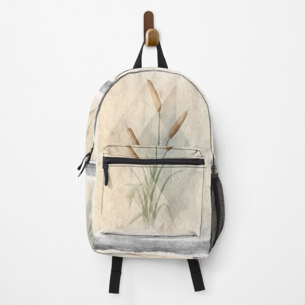 Item preview, Watercolor Cattails with Geometric Design designed and sold by SistersInArtN.