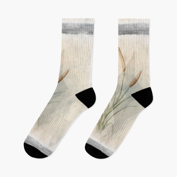 Item preview, Watercolor Cattails with Geometric Design designed and sold by SistersInArtN.