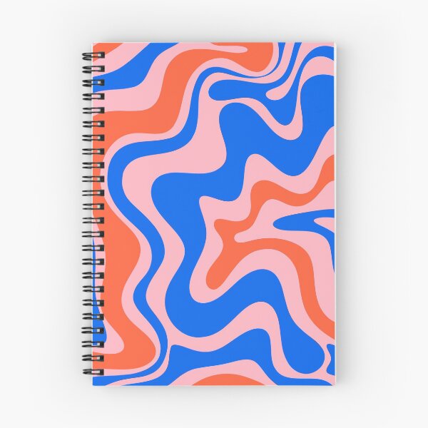 Artikelvorschau, Retro Liquid Swirl Abstraktes Muster in Rosa, Rot-Orange und Hellblau entworfen und verkauft von kierkegaard.