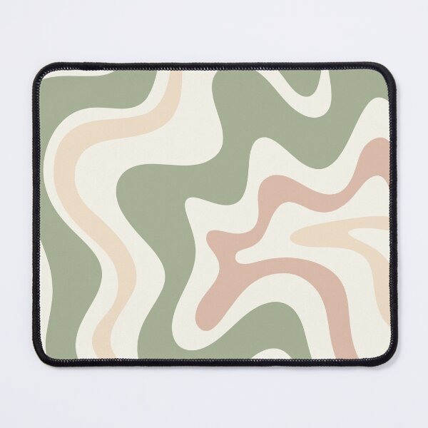 Item preview, Retro Liquid Swirl Abstract Pattern Sage Green Blush Cream designed and sold by kierkegaard.