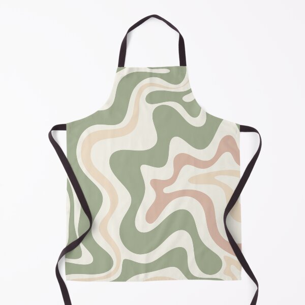 Item preview, Retro Liquid Swirl Abstract Pattern Sage Green Blush Cream designed and sold by kierkegaard.
