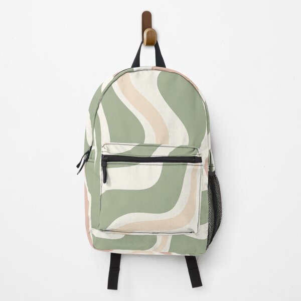 Item preview, Retro Liquid Swirl Abstract Pattern Sage Green Blush Cream designed and sold by kierkegaard.