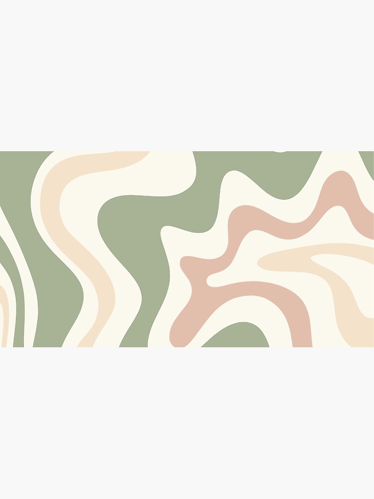 Thumbnail 5 of 5, Mouse Pad, Retro Liquid Swirl Abstract Pattern Sage Green Blush Cream designed and sold by kierkegaard.