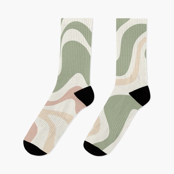 Item preview, Retro Liquid Swirl Abstract Pattern Sage Green Blush Cream designed and sold by kierkegaard.