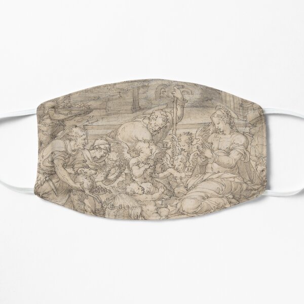 Classic Line Drawing Feast Detail Scene Flat Mask