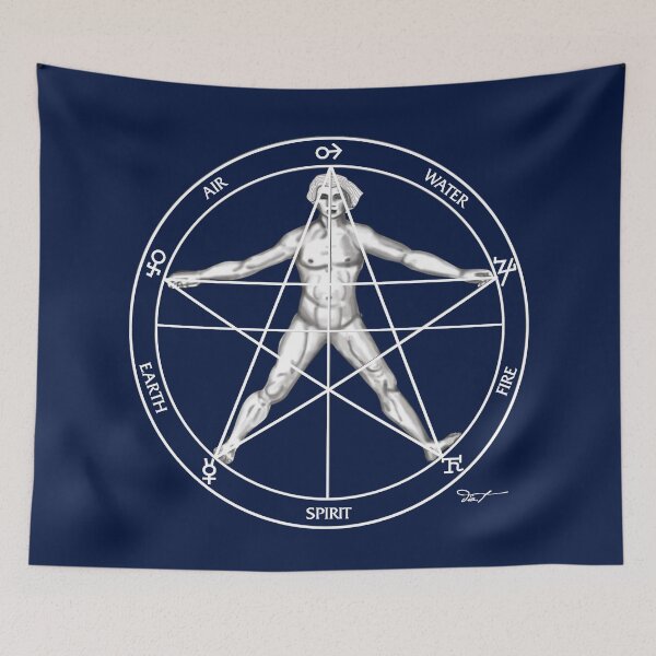 Item preview, Elemental Vetruvian Man Reversed designed and sold by artistdiat.