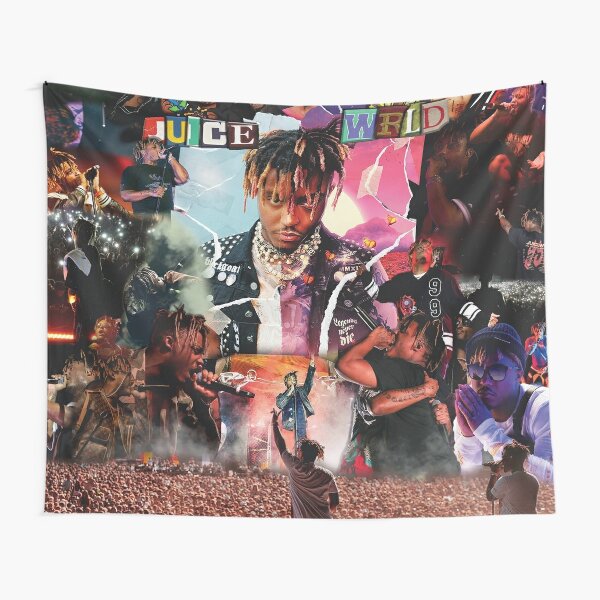 Juice Wrld Collage Tapestries,Juice Wrld  Wall Tapestry 