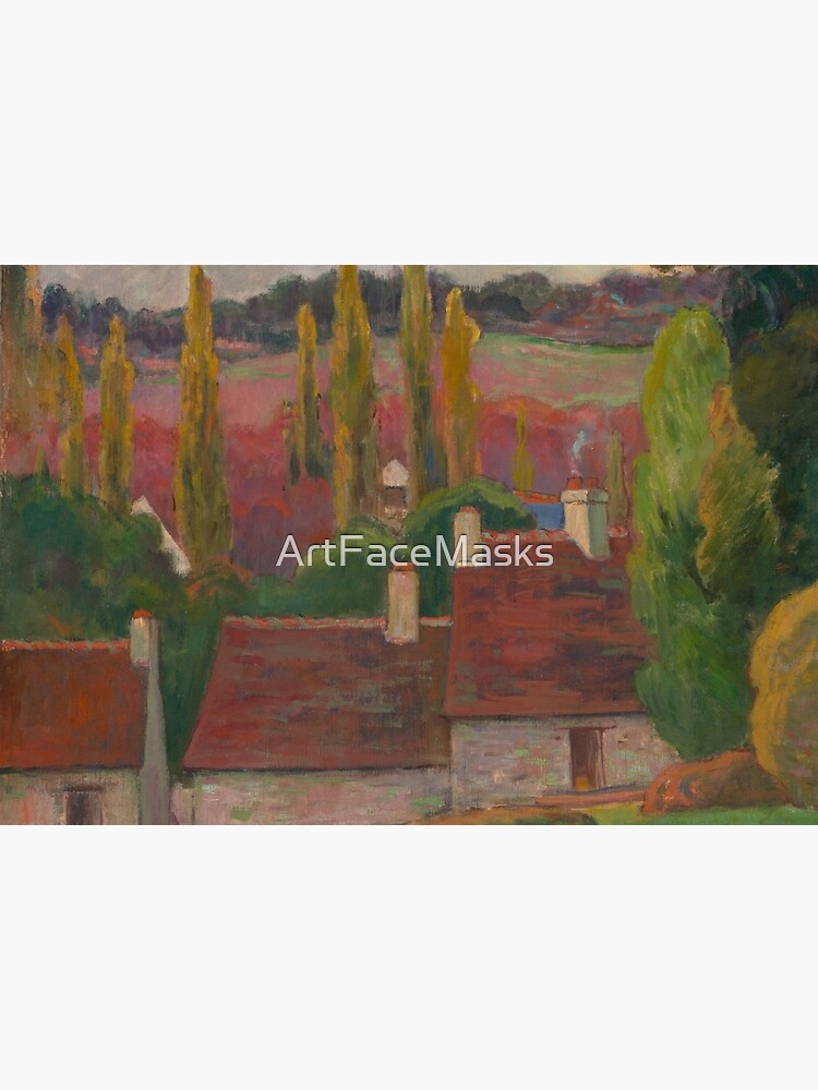 Red Tile Roof Farmhouse in Tuscany Painting Detail by ArtFaceMasks