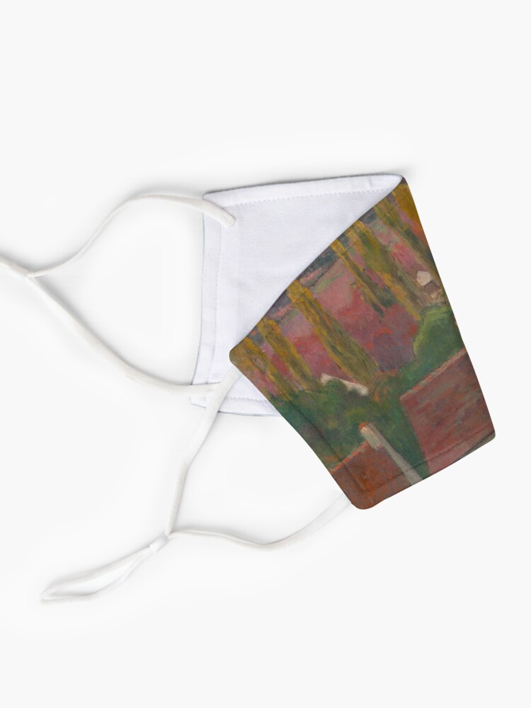 Alternate view of Red Tile Roof Farmhouse in Tuscany Painting Detail Mask