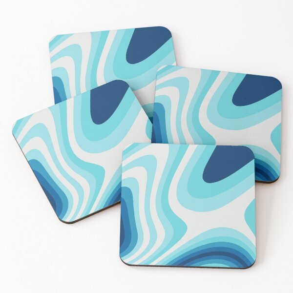 Item preview, Blue and Cyan Abstract Liquid Grooves  designed and sold by patternsoup.