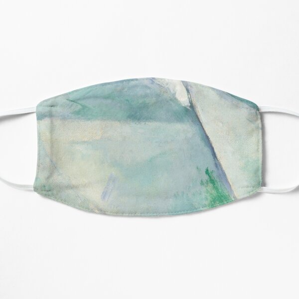 Abstract Detail of Impressionist Art, White Green Flat Mask