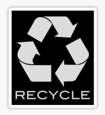Trash - Recycle, in black Sticker
