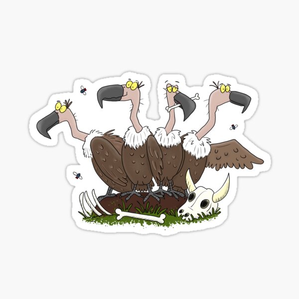Funny vultures humour cartoon Sticker