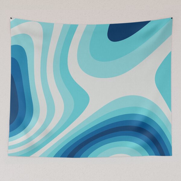 Item preview, Blue and Cyan Abstract Liquid Grooves  designed and sold by patternsoup.