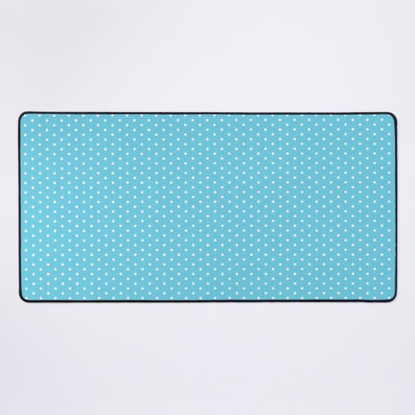 Blue Background With White Polka Dots Desk Mat