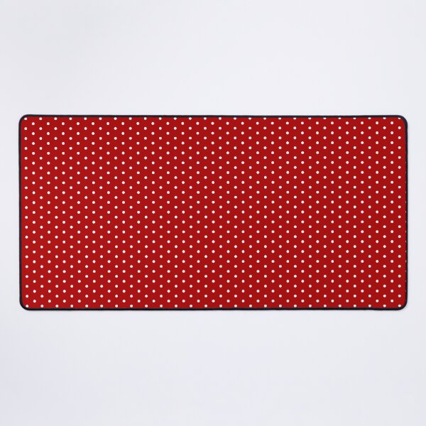 Red Background With White Polka Dots Desk Mat