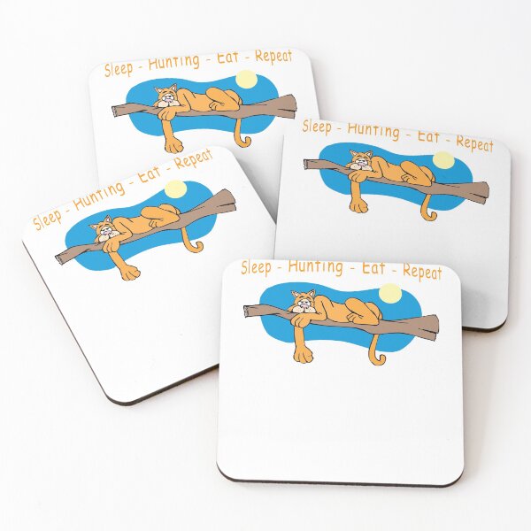 Item preview, Sleep hunting eat repeat funny cat sleeping on tree designed and sold by uta917.