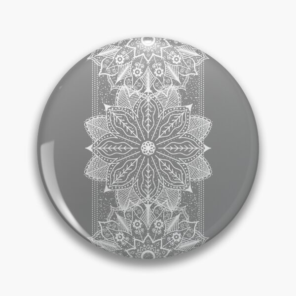 Item preview, White Flower lace on gray background designed and sold by ABInspired.