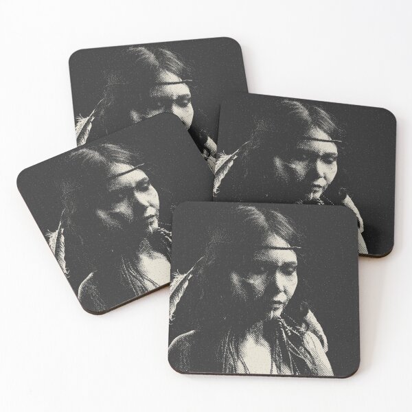 Item preview, Vintage Native American Warrior Woman Portrait designed and sold by Mystikos Art.