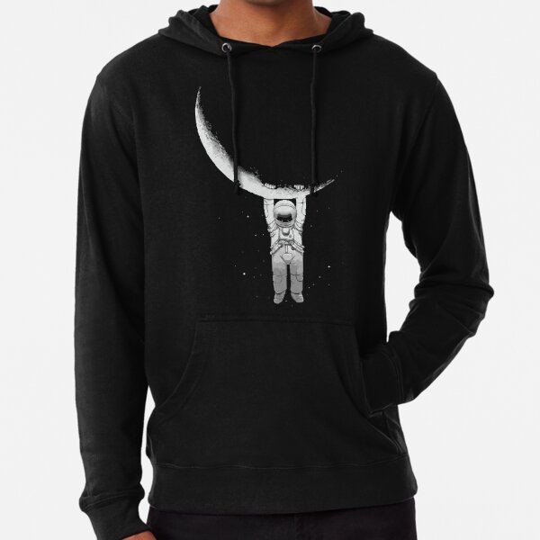 astronaut mowing the moon hoodie