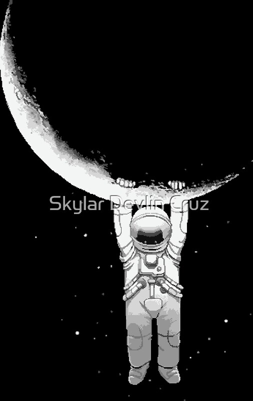 "Astronaut hanging on moon" Posters by Skylar Devlin Cruz | Redbubble