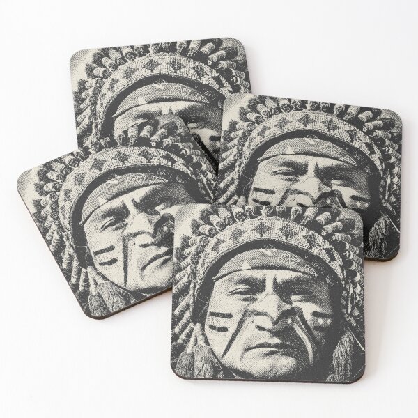 Item preview, Vintage Native American Chief Portrait designed and sold by Mystikos Art.