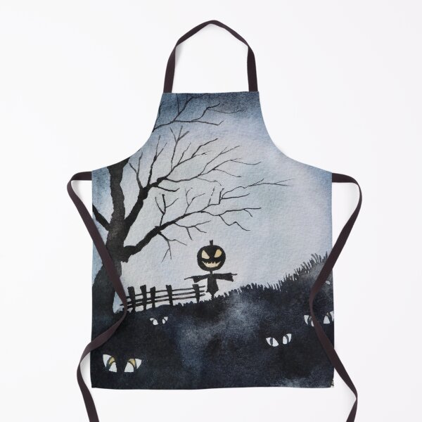 Item preview, Spooky Scar Crow Pumpkin Head Cat Eyes Halloween Watercolor Design designed and sold by FunWearVM.