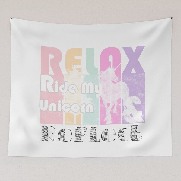 Item preview, Relax, Ride My Unicorn And Reflect - Running Unicorn / Forest Unicorn - Rhyme with Letter R in Soft Pastel Color Palette for Brave Dreamers - Run Unicorn Run! designed and sold by sthNnth.