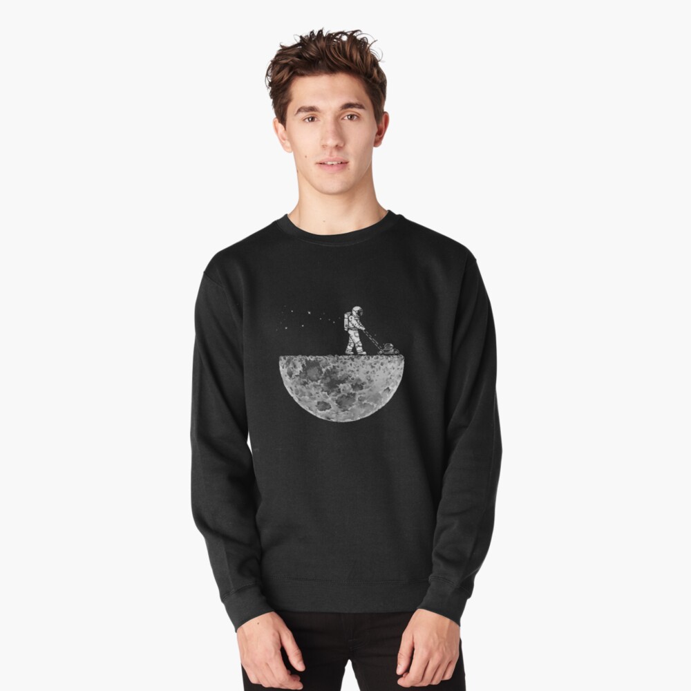 astronaut mowing the moon hoodie