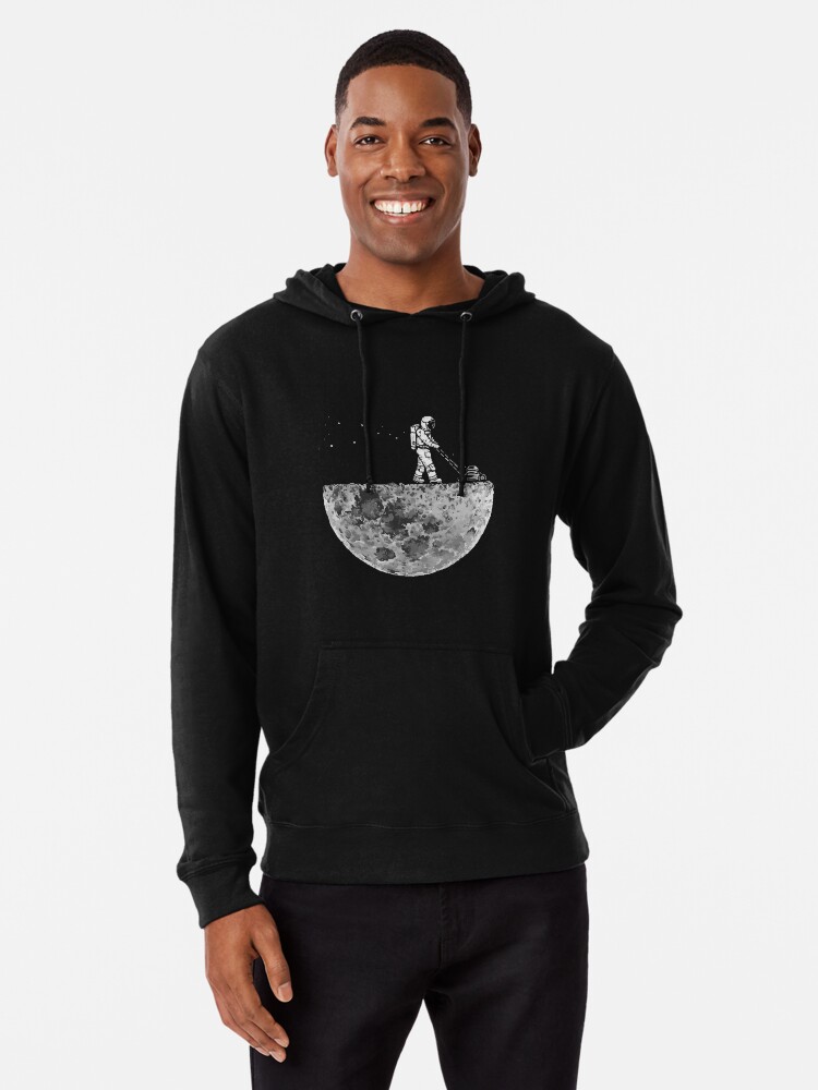astronaut mowing the moon hoodie