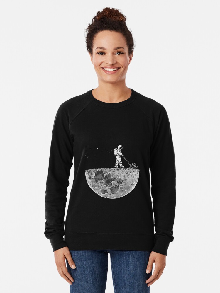 astronaut mowing the moon hoodie
