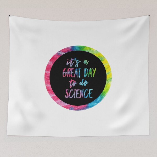Item preview, It’s a great day to do science in black and tie dye font on white background designed and sold by UncleStuScience.