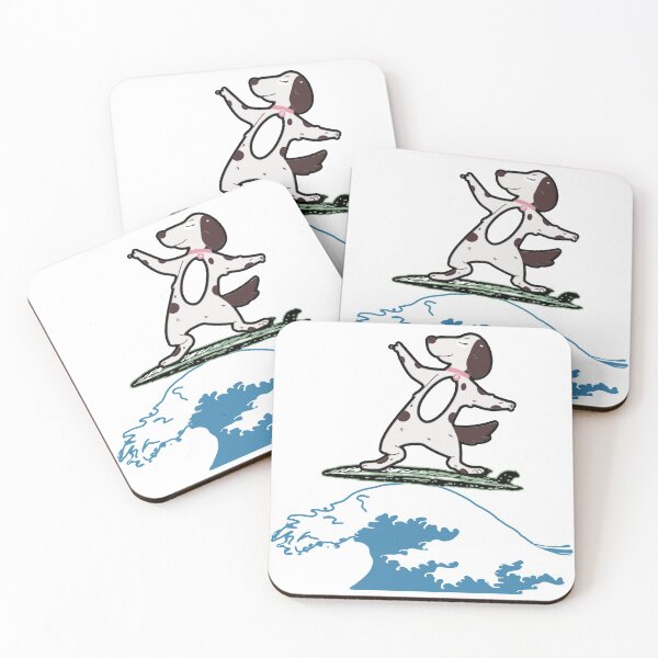 Item preview, Dog on Surfboard - Funny Dog Stickers designed and sold by NathBros.