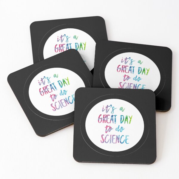 Item preview, It’s a great day to do science in white and tie dye font on black background designed and sold by UncleStuScience.