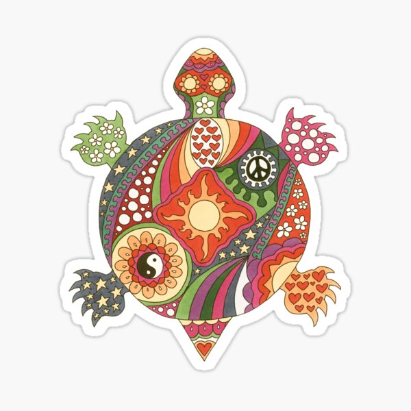 Item preview, Vintage Psychedelic Turtle designed and sold by Kellie Espie Art.
