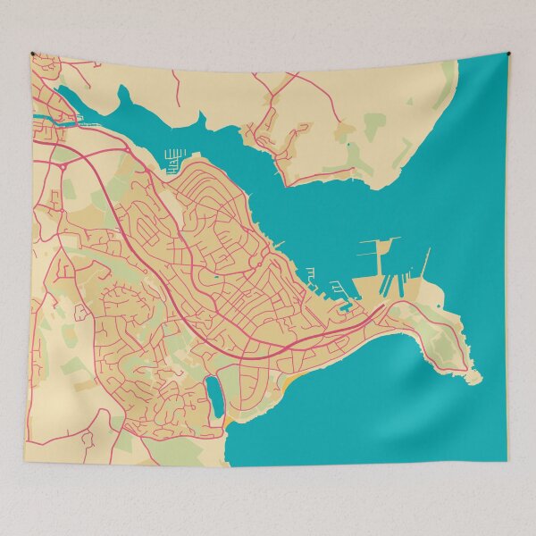 Item preview, Falmouth Cornwall Street Map designed and sold by cashewdays.