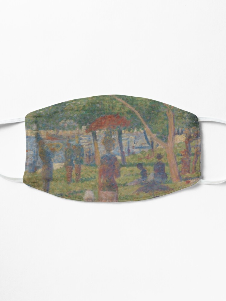 Alternate view of Classic Impressionist Picnic Scene with Red Parasol Mask