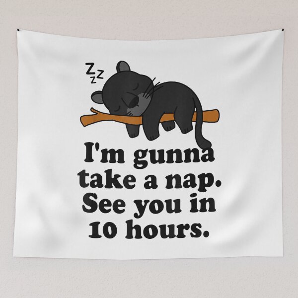 Item preview, Cute Sleeping Panther Nap Lover Funny Lazy Sarcastic Saying  designed and sold by GodivaShop.