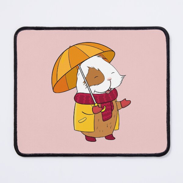 Item preview, Autumn Guinea Pig Holding an Umbrella designed and sold by mondesign26.