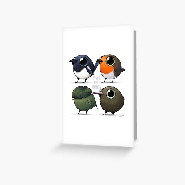 Small Fat Birds Greeting Card