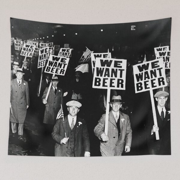 Item preview, Prohibition, We Want Beer, Bar Wall Decor, Black and White Vintage Art designed and sold by modernretro.