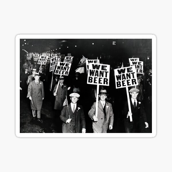 Item preview, Prohibition, We Want Beer, Bar Wall Decor, Black and White Vintage Art designed and sold by modernretro.