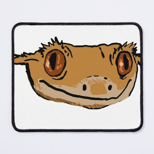 Item preview, Smiling crested gecko face designed and sold by LeahcarsArt.