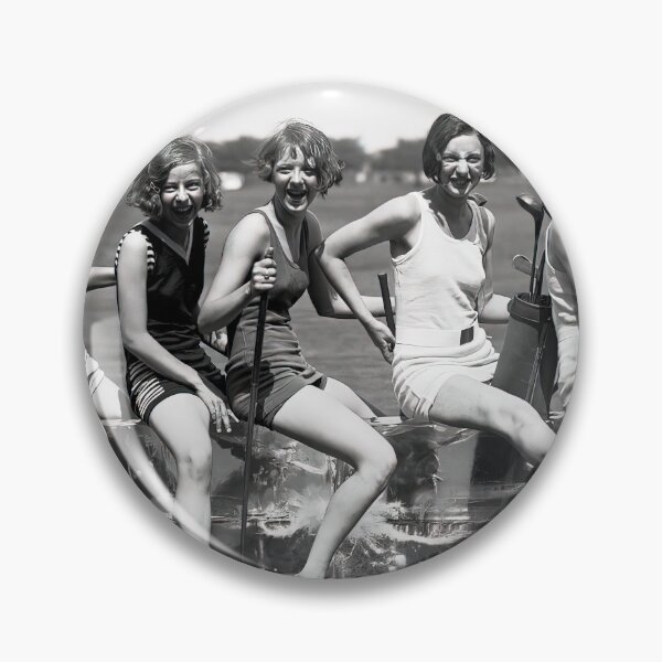 Item preview, Lady Golfers, Black and White Vintage Art designed and sold by modernretro.
