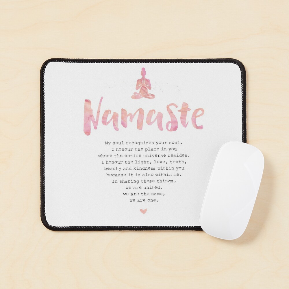 Namaste – and the meaning of, Yoga Quote, Black Print Art Print for Sale  by KimiBloom