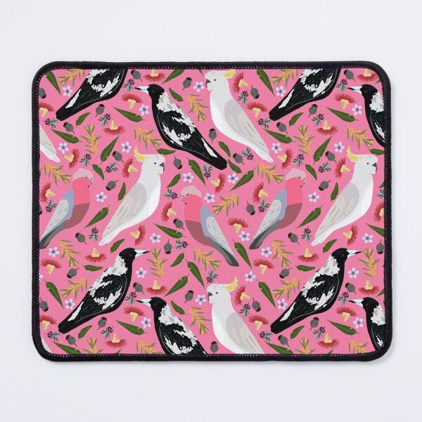 Item preview, Pink Gallah Australian Magpie Geraldton Sulfur Crested Cockatoo Wattle Red Gum Flowers designed and sold by Lozzie Eliza Designs.