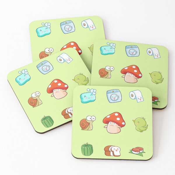 Item preview, Kawaii mushroom, snail, bird, bread, sushi, watermelon, soap, laundry and toilet paper designed and sold by MagicStrawberry.
