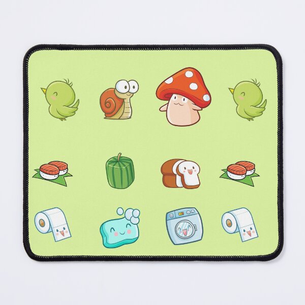 Item preview, Kawaii mushroom, snail, bird, bread, sushi, watermelon, soap, laundry and toilet paper designed and sold by MagicStrawberry.