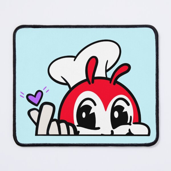 Item preview, JOLLIBEE PEEKING FINGER HEART FILIPINO STICKER BLACK designed and sold by aydapadi.
